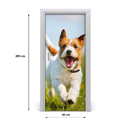 Self-adhesive door sticker Dog jack russell