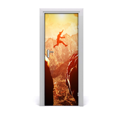 Door wallpaper Jump over the precipice