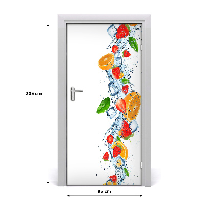 Self-adhesive door sticker Fruit and ice