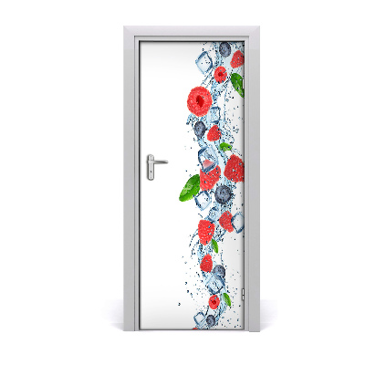 Self-adhesive door sticker Forest fruits and ice