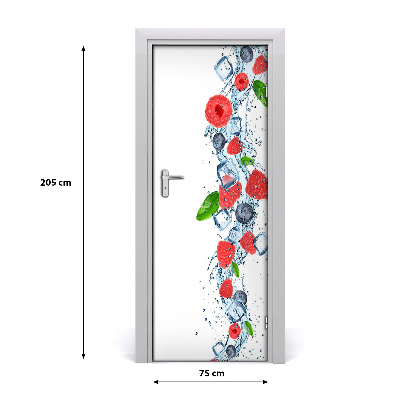 Self-adhesive door sticker Forest fruits and ice