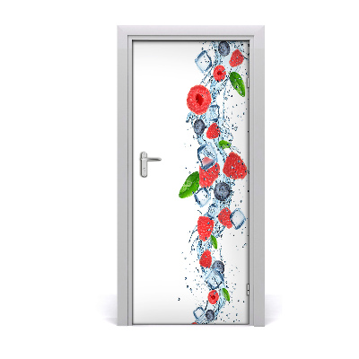 Self-adhesive door sticker Forest fruits and ice