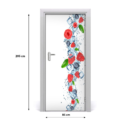 Self-adhesive door sticker Forest fruits and ice