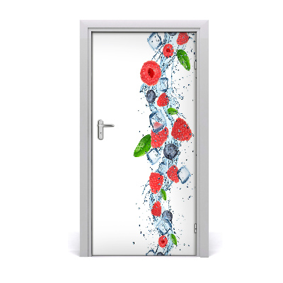 Self-adhesive door sticker Forest fruits and ice