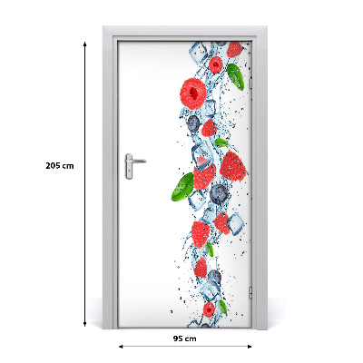 Self-adhesive door sticker Forest fruits and ice