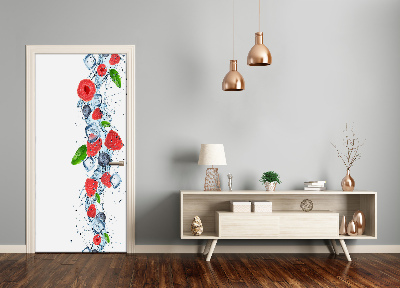 Self-adhesive door sticker Forest fruits and ice