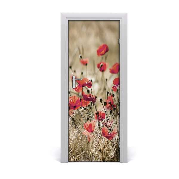 Self-adhesive door sticker Field flowers