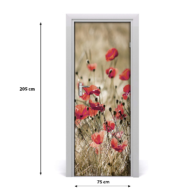 Self-adhesive door sticker Field flowers