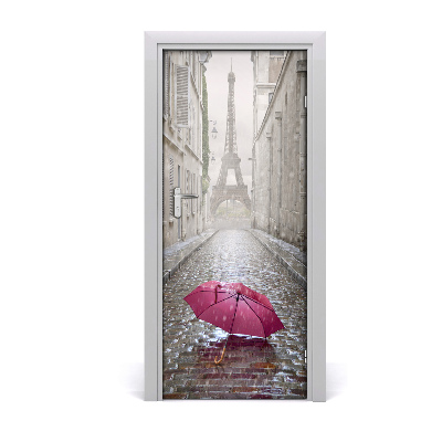 Self-adhesive door wallpaper Parasol france