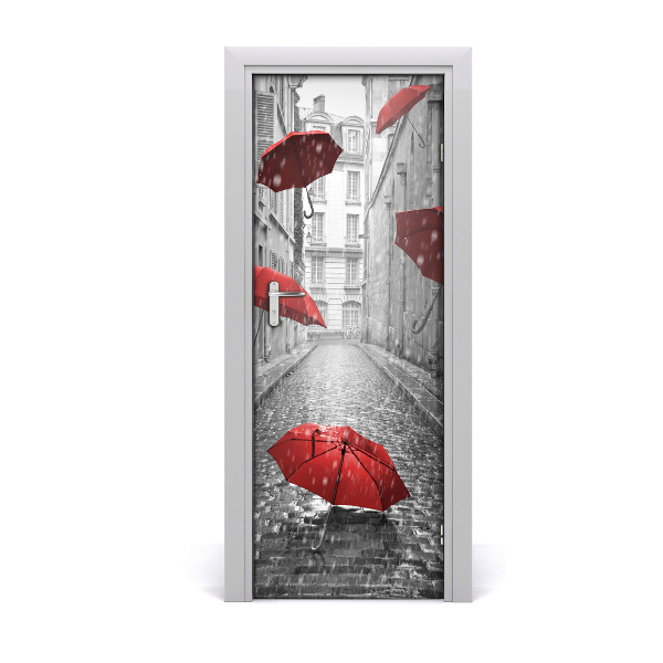 Self-adhesive door wallpaper Parasol france