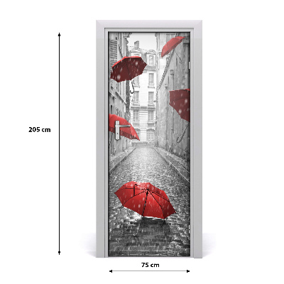 Self-adhesive door wallpaper Parasol france