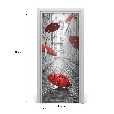 Self-adhesive door wallpaper Parasol france