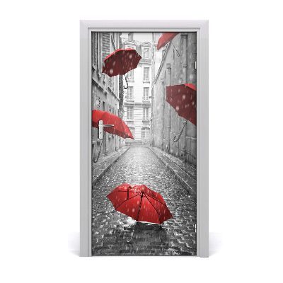 Self-adhesive door wallpaper Parasol france