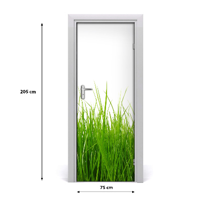 Self-adhesive door sticker Green grass