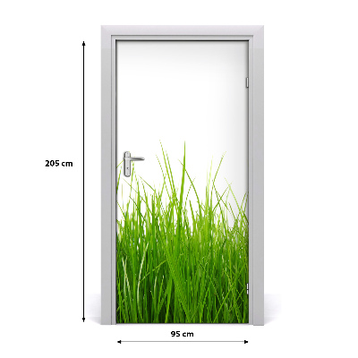 Self-adhesive door sticker Green grass