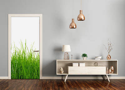 Self-adhesive door sticker Green grass