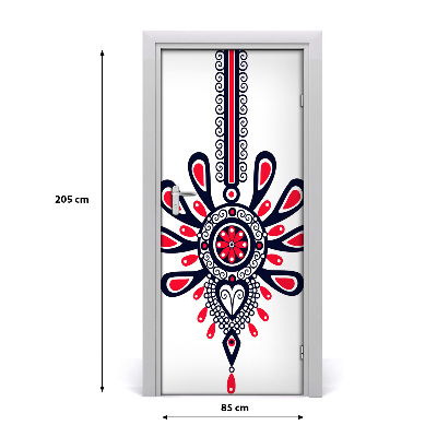 Self-adhesive door sticker Polish folk pattern