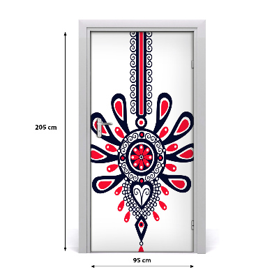 Self-adhesive door sticker Polish folk pattern