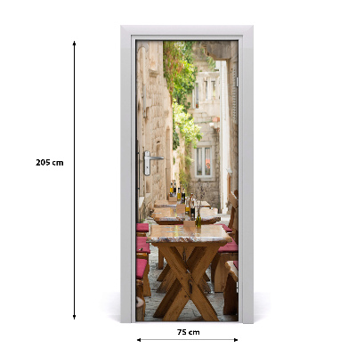 Self-adhesive door wallpaper Korcula croatia