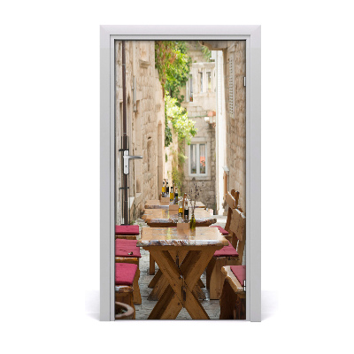 Self-adhesive door wallpaper Korcula croatia