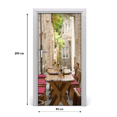 Self-adhesive door wallpaper Korcula croatia