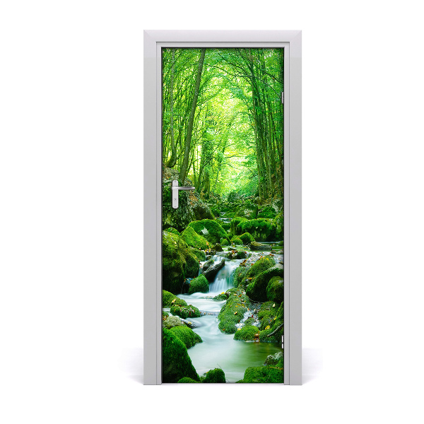 Door wallpaper Stream in the jungle