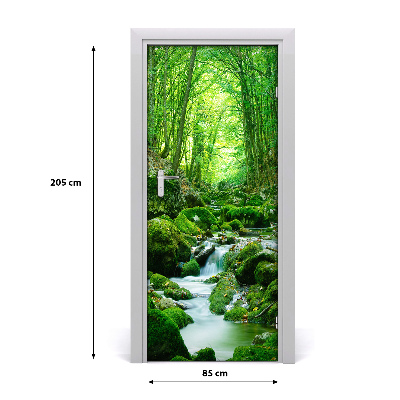 Door wallpaper Stream in the jungle