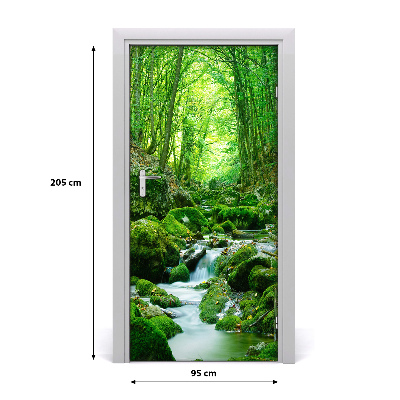 Door wallpaper Stream in the jungle