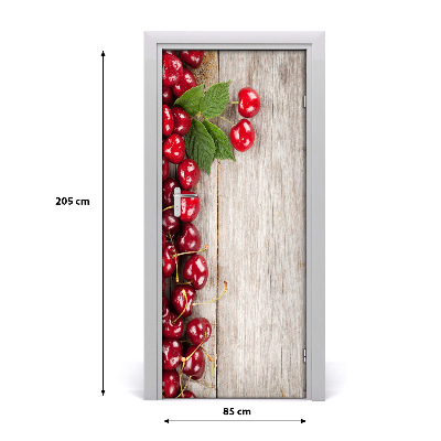 Self-adhesive door sticker Cherries