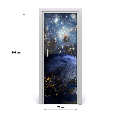 Self-adhesive door wallpaper Planet earth