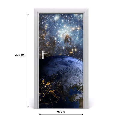 Self-adhesive door wallpaper Planet earth