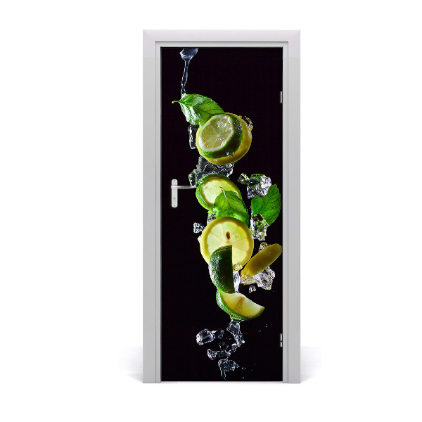 Self-adhesive door sticker Lime and lemon