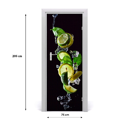 Self-adhesive door sticker Lime and lemon