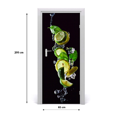 Self-adhesive door sticker Lime and lemon