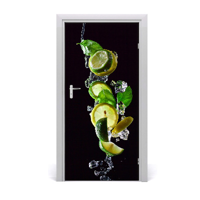 Self-adhesive door sticker Lime and lemon