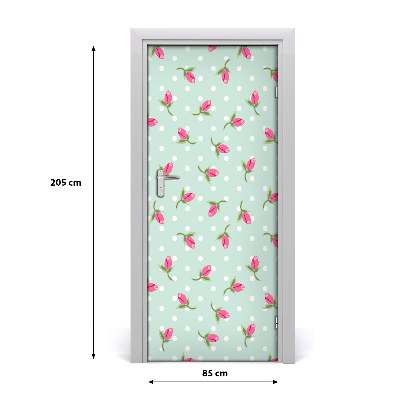 Self-adhesive door wallpaper Home roses