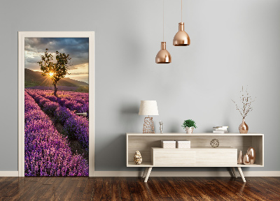 Door wallpaper Lavender field