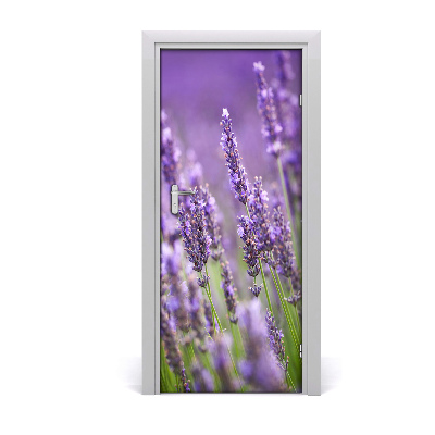 Self-adhesive door sticker Lavender field