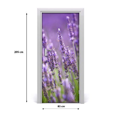 Self-adhesive door sticker Lavender field