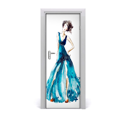 Self-adhesive door sticker Fashion illustration