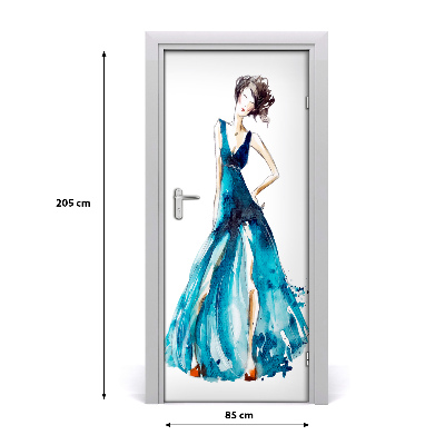 Self-adhesive door sticker Fashion illustration