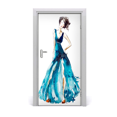 Self-adhesive door sticker Fashion illustration