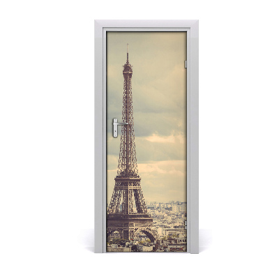 Self-adhesive door wallpaper Eiffel tower