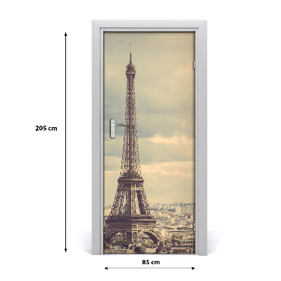 Self-adhesive door wallpaper Eiffel tower