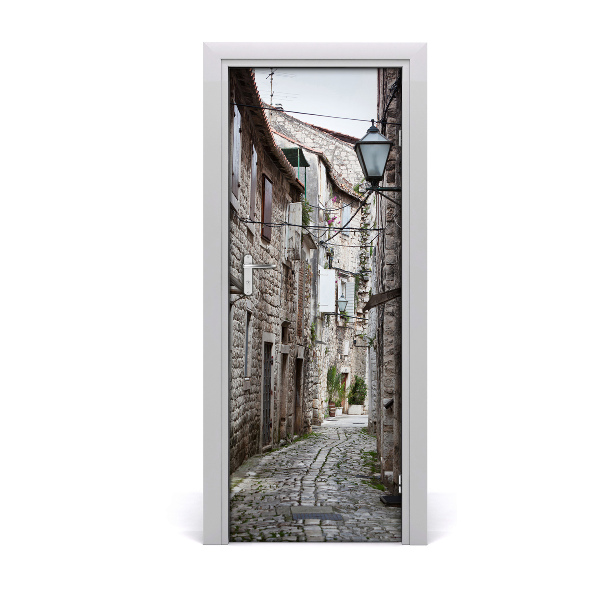 Self-adhesive door wallpaper Street of croatia