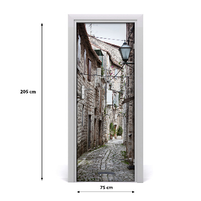 Self-adhesive door wallpaper Street of croatia