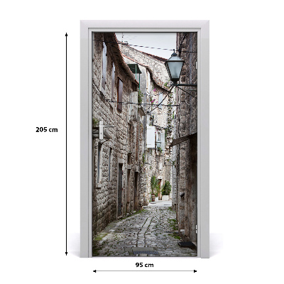 Self-adhesive door wallpaper Street of croatia