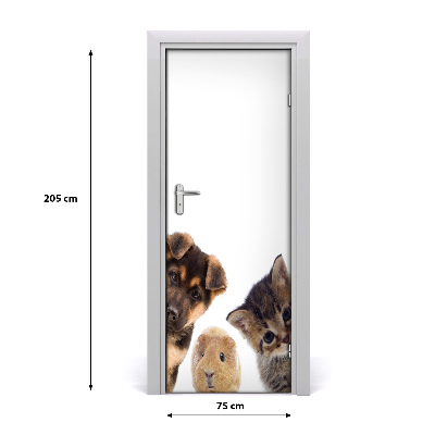 Self-adhesive door sticker Pets