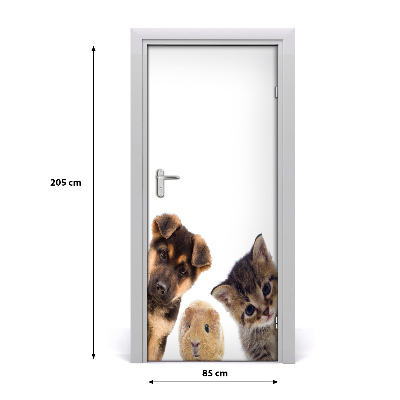 Self-adhesive door sticker Pets