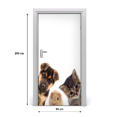 Self-adhesive door sticker Pets